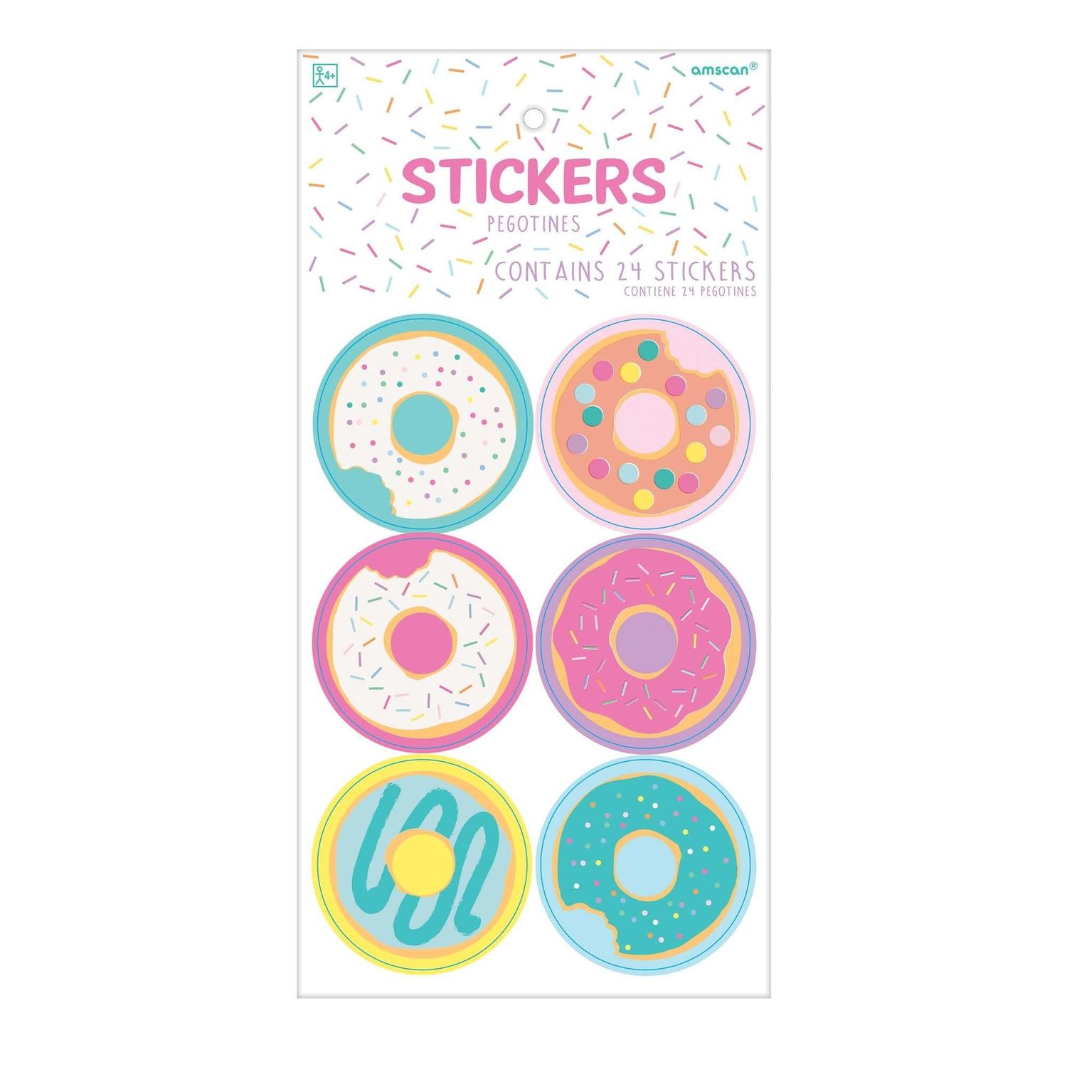 24CT STICKERS DONUT PARTY