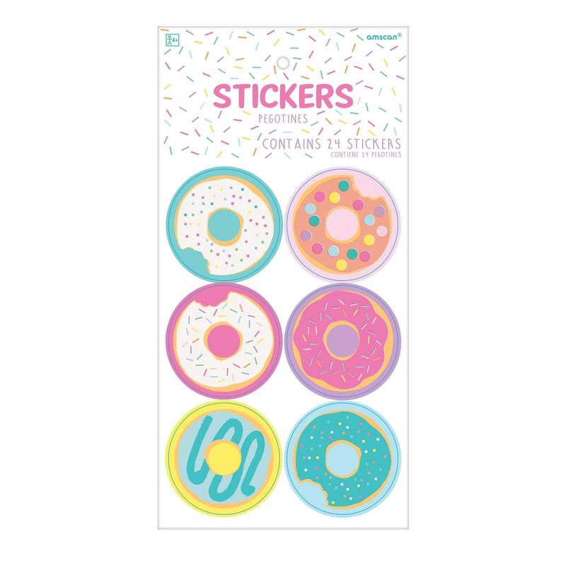24CT STICKERS DONUT PARTY