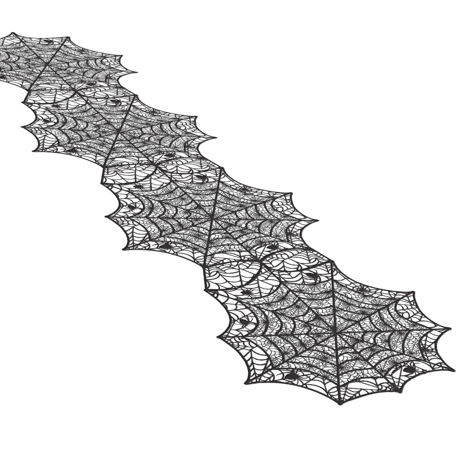 TABLE RUNNER BLACK VINYL SPIDER WEB