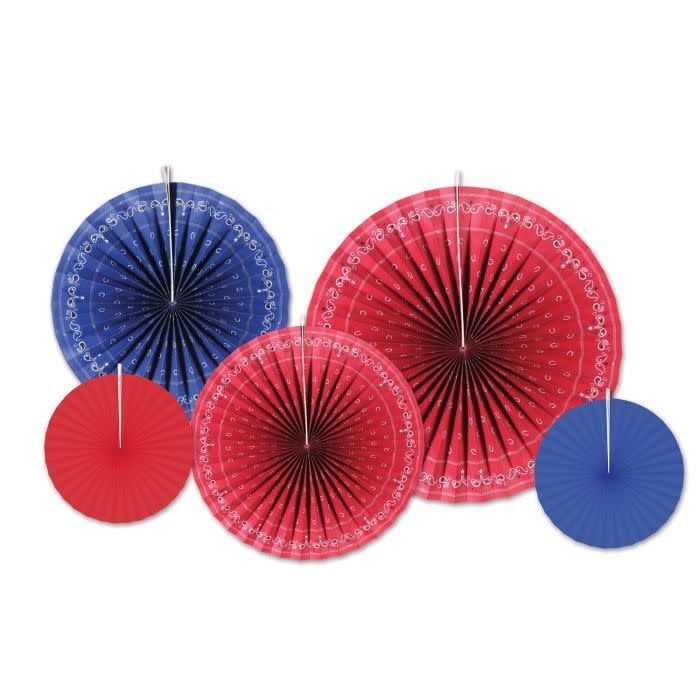 Bandana Accordion Paper Fans-5ct