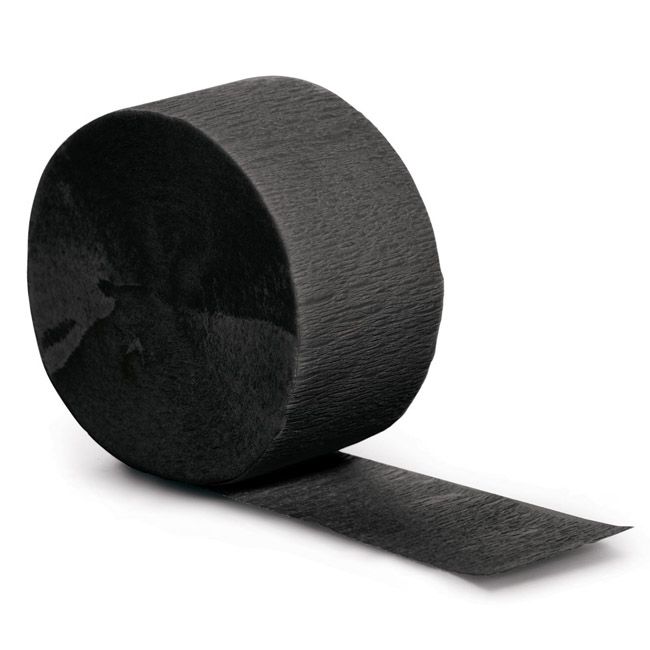 Black Crepe Paper Streamers 81-foot Roll
