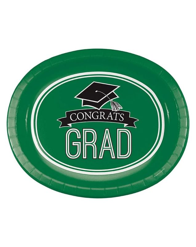 8CT OVAL PLATTER GRAD GREEN