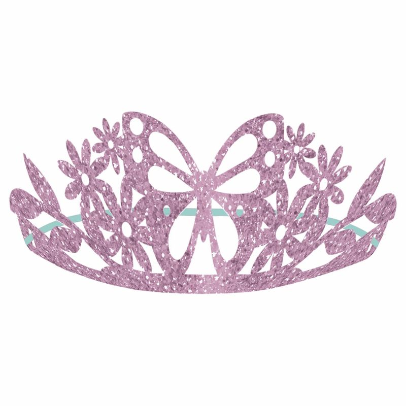 8CT GLITTER PAPER TIARAS FLUTTER
