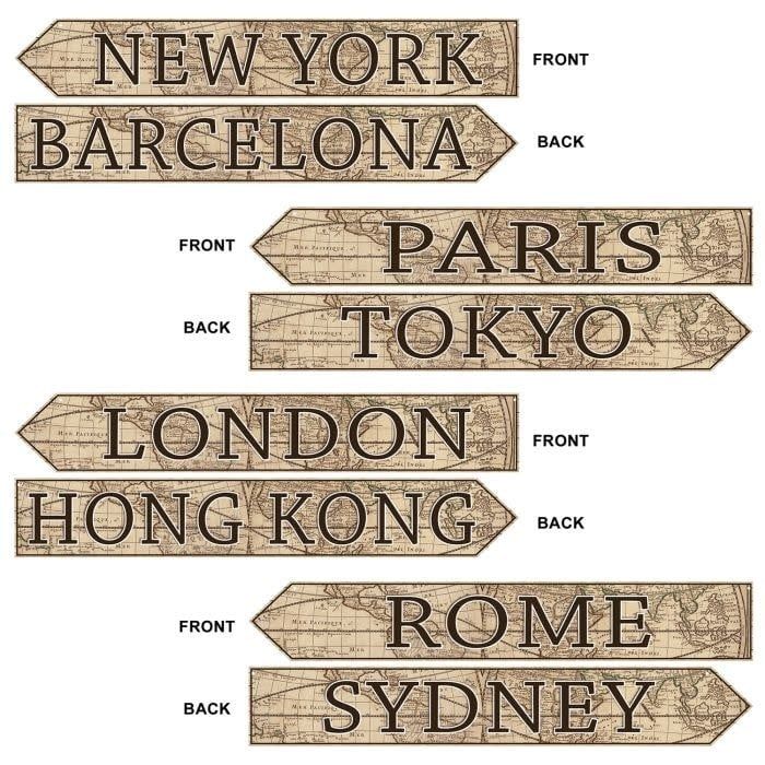 Around The World Street Sign Cutouts-4ct
