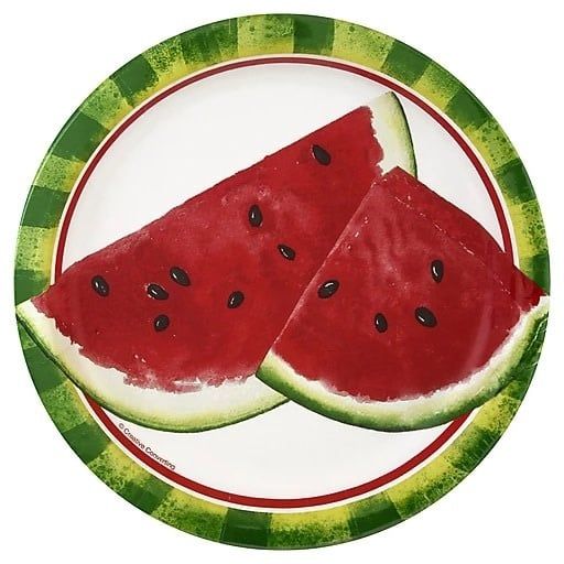 8CT 7" WATERMELON SLICES PLATE