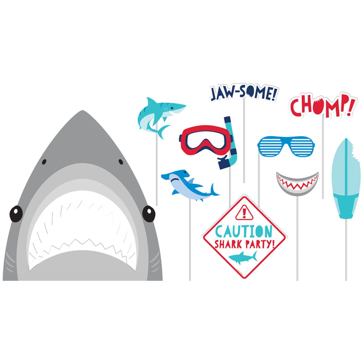 10CT PHOTO PROPS SHARK PARTY