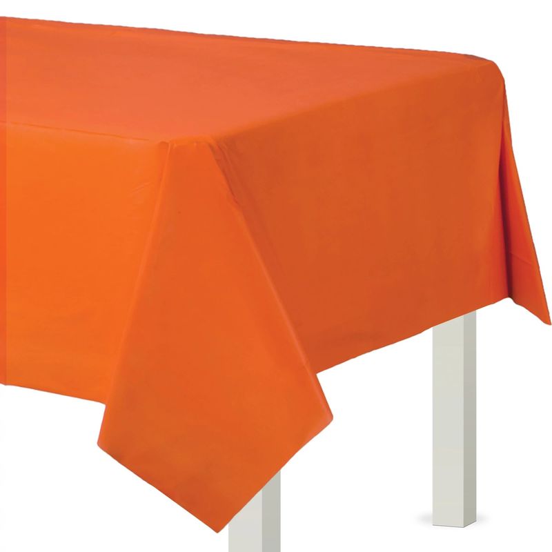 54IN X 108IN VINYL TABLECOVER ORANGE