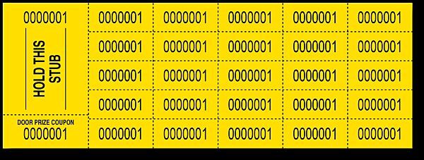 Auction Ticket - Yellow