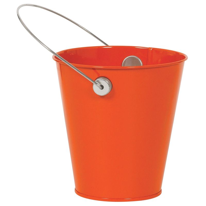 Metal Bucket W/ Handle - Orange Peel