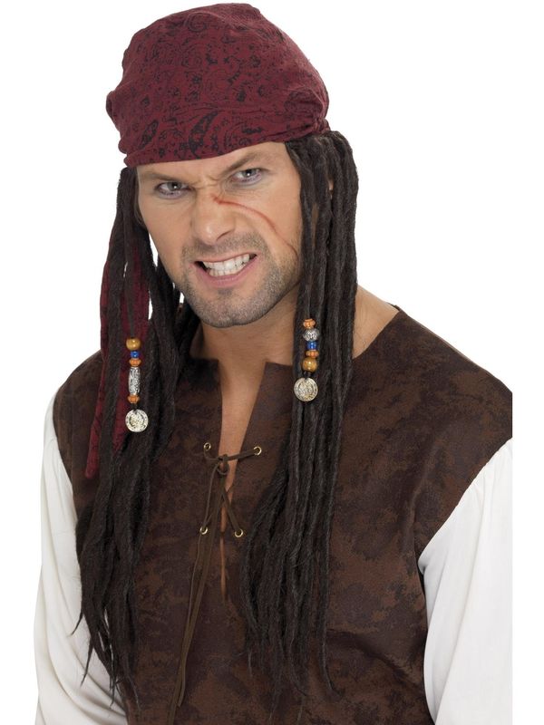 Pirate Bandanna with Plaits, Brown