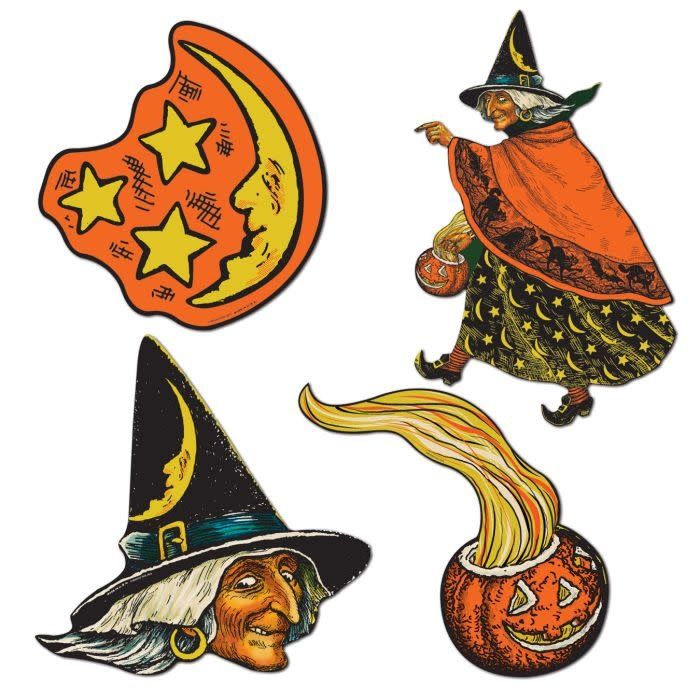 Vintage Halloween Cutouts-4ct