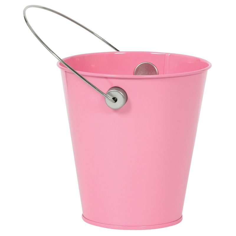 Metal Bucket W/ Handle - New Pink
