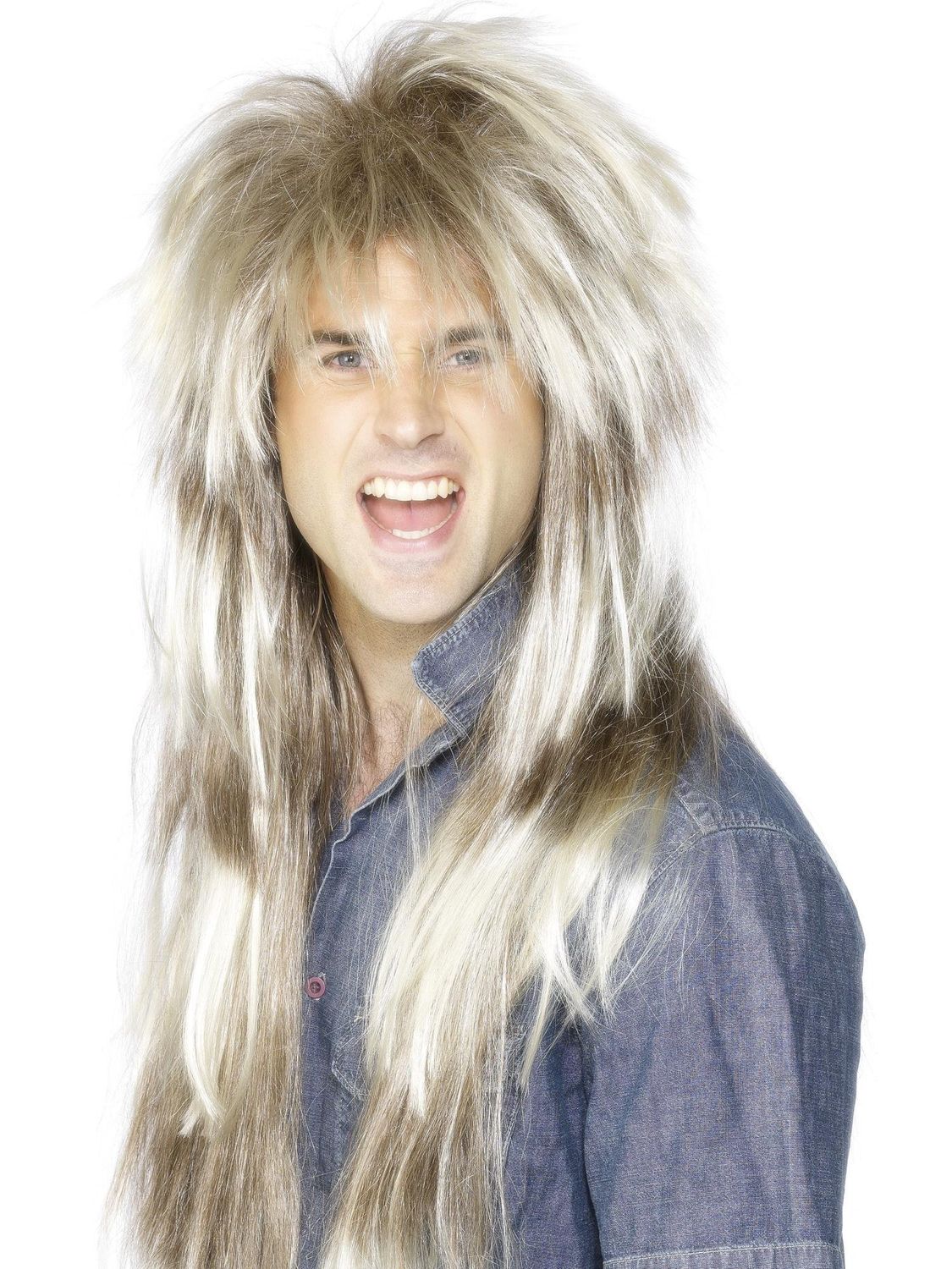 80s Mega Mullet Wig, Blonde &amp; Brown