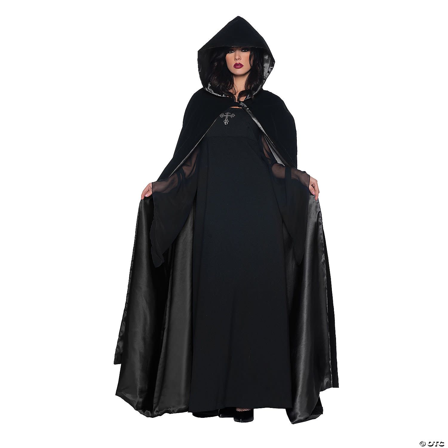 BLACK VELVET W/ BLACK LINING CAPE