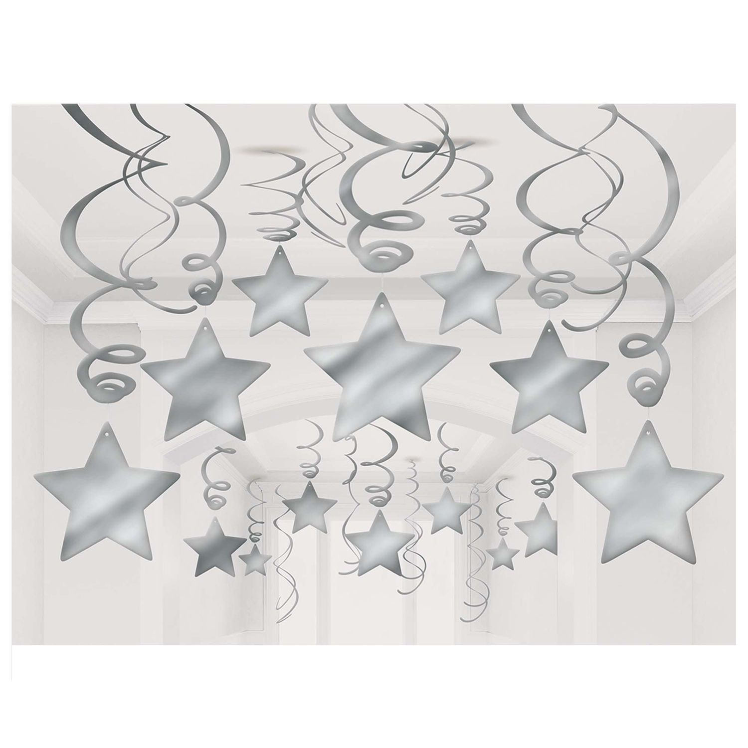 30ct Shooting Stars Swirls Silver