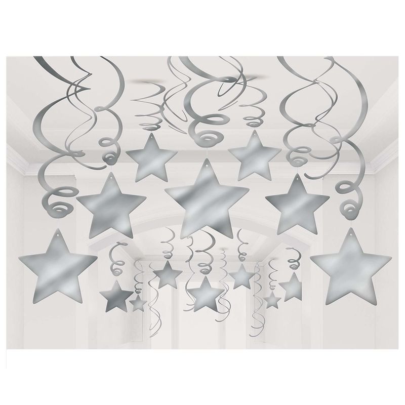 30ct Shooting Stars Swirls Silver