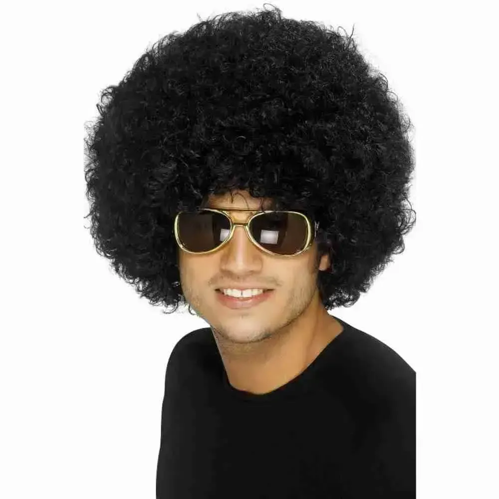 70s Funky Afro Wig, Black