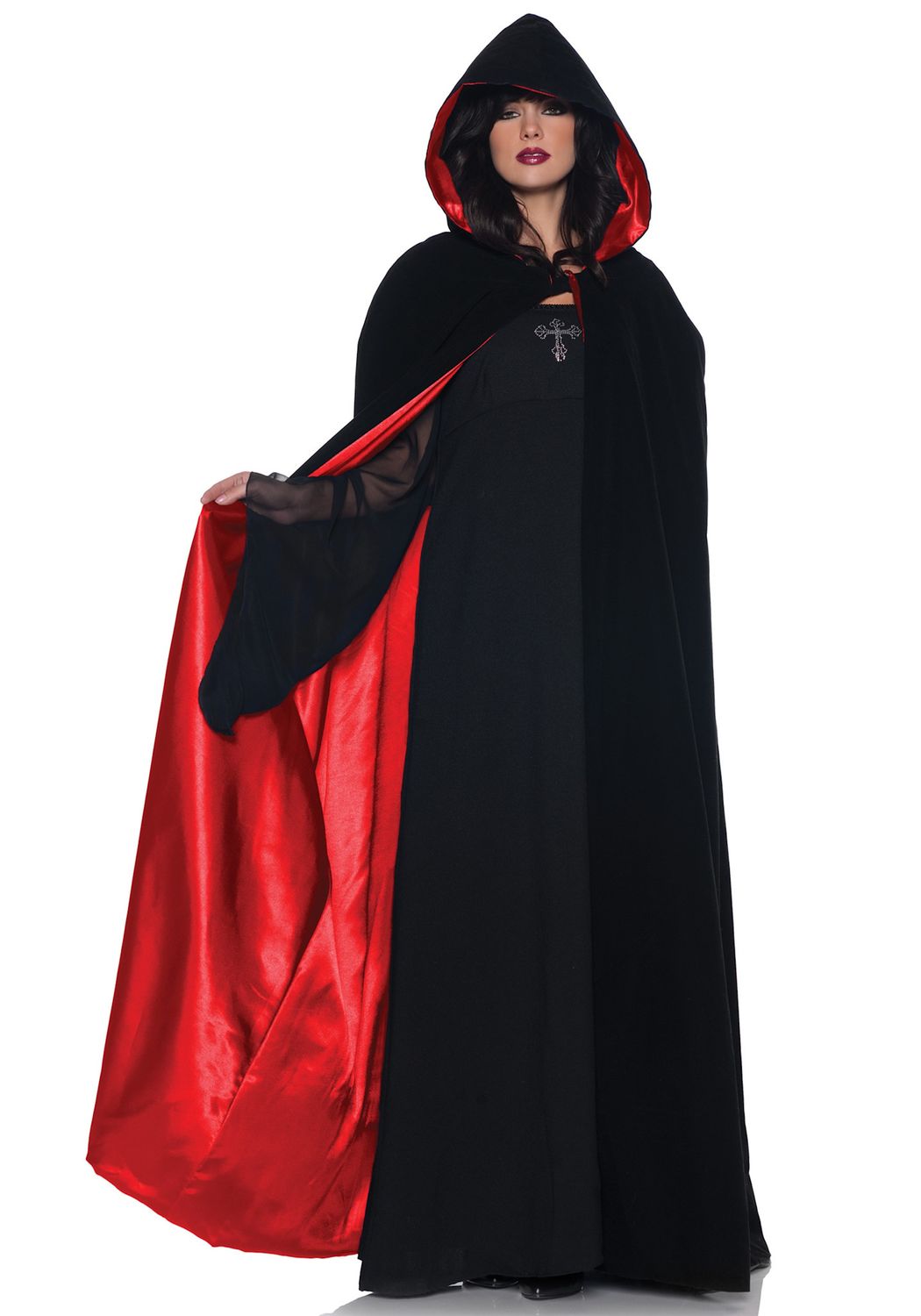 BLACK VELVET W/ RED LINING CAPE