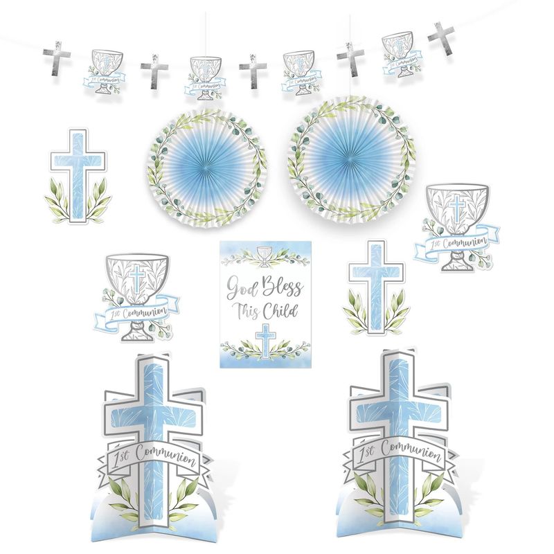 10CT ROOM DECOR 1ST COMMUNION BLUE