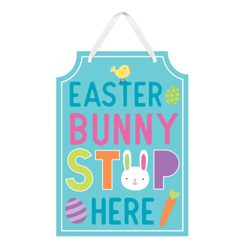SIGN EASTER BUNNY STOP HERE