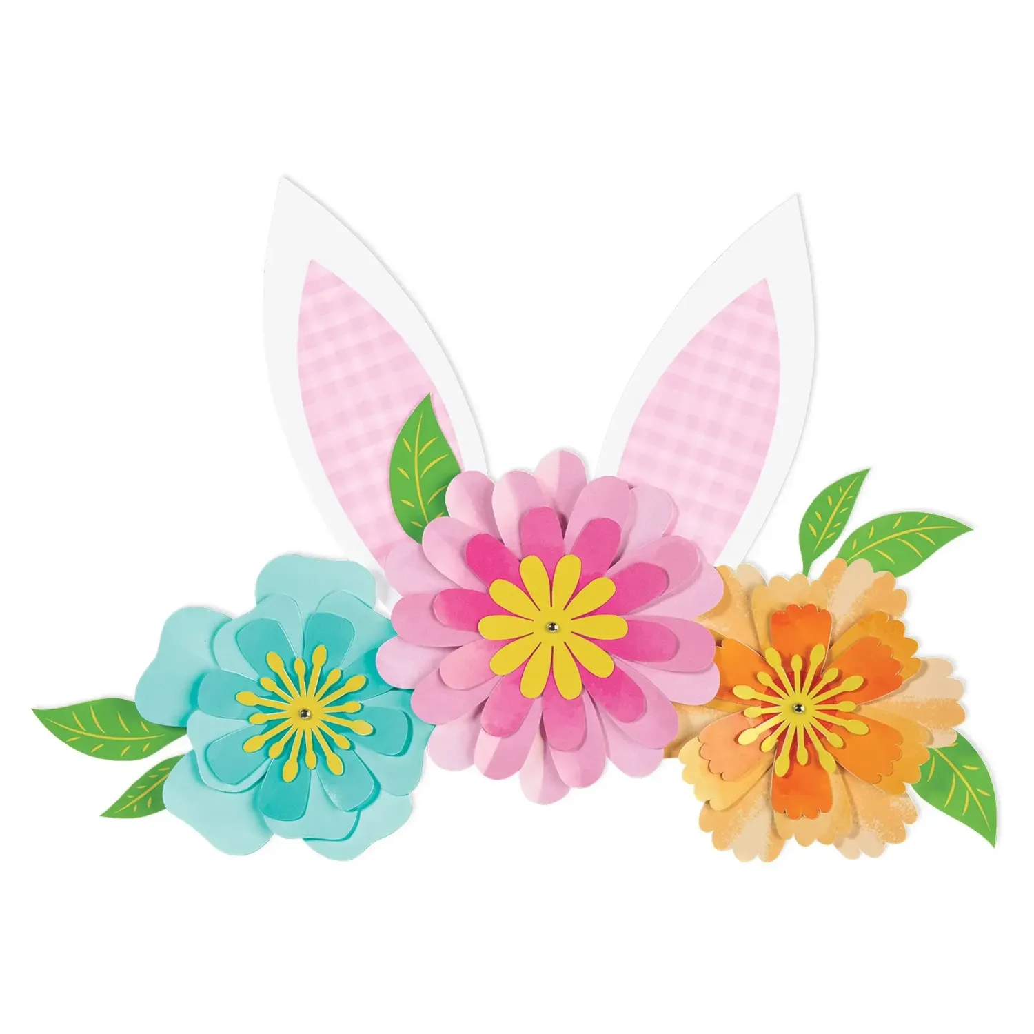 WALL DECOR BUNNY EARS W/FLOWERS