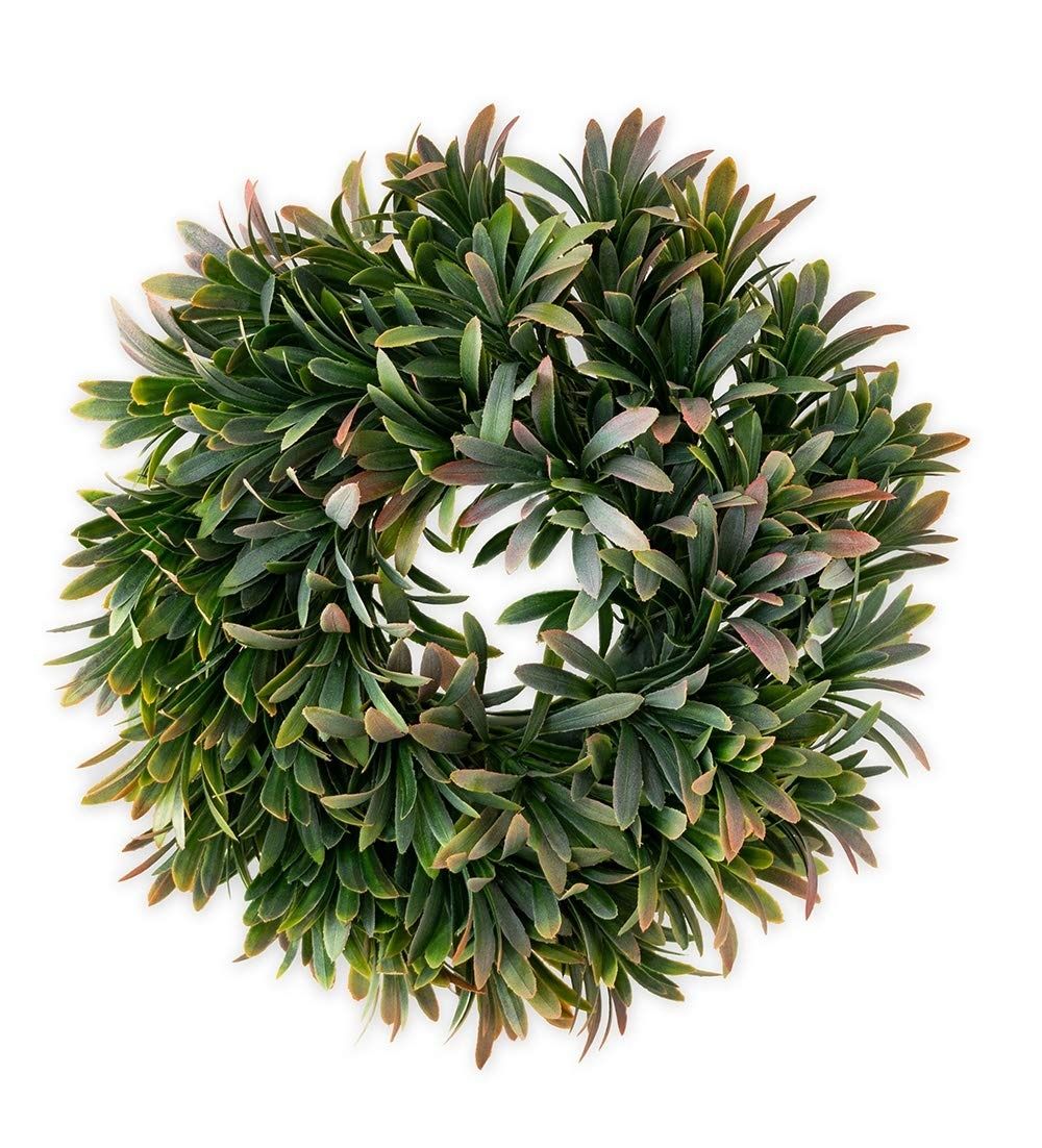 LAUREL LEAVES WREATH GREEN/PINK