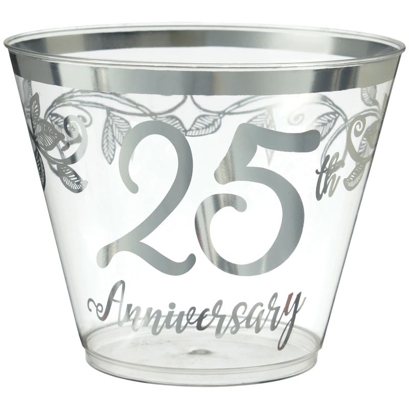 Happy 25th Anniversary Tumblers, 9 oz.
