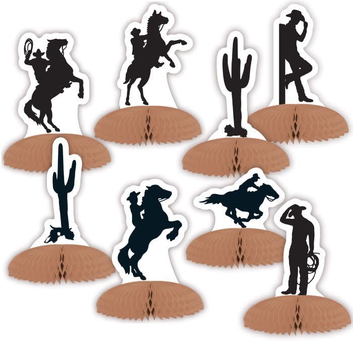 Western Silhouette Mini Centerpieces-8ct