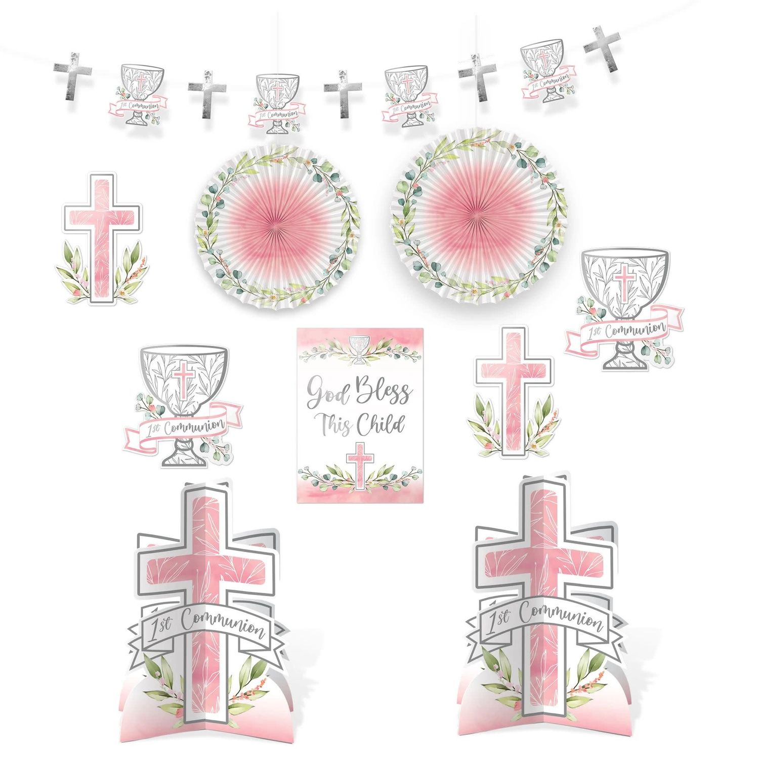 10CT ROOM DECOR 1ST COMMUNION PINK