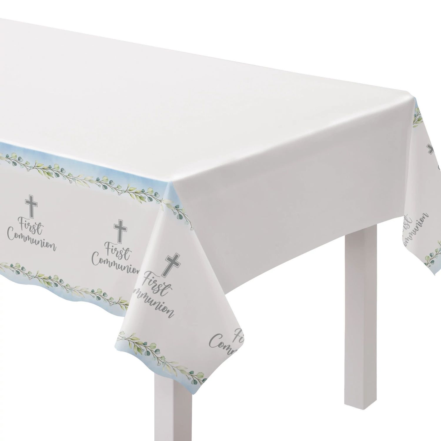 TABLE COVER 1ST COMMUNION BLUE