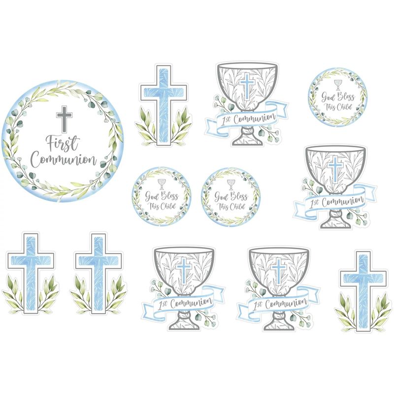 12CT CUTOUTS 1ST COMMUNION BLUE