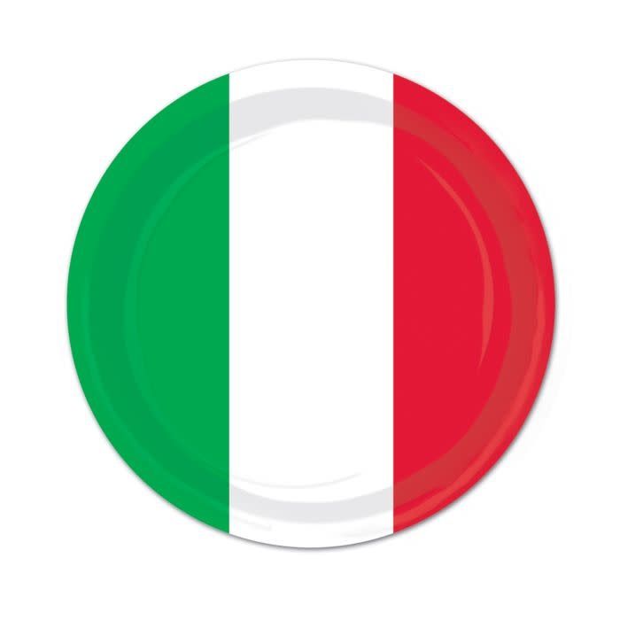 Red, White &amp; Green Plates-9in.