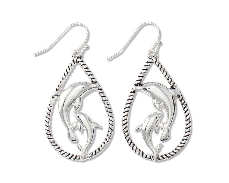 Earrings-Silver Dolphins