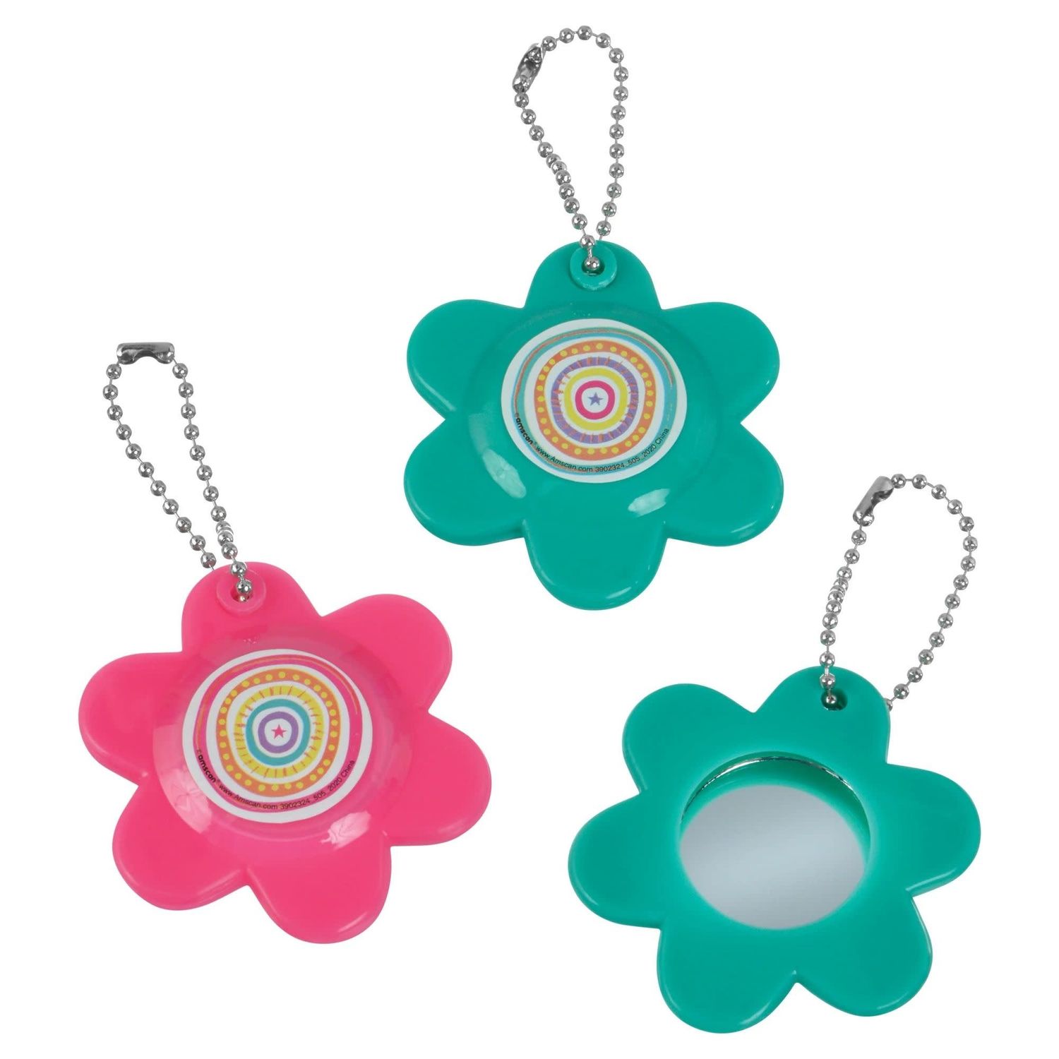 8CT MIRROR KEYCHAINS FLOWER