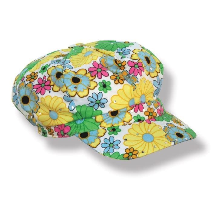 Fabric 60's Flower Print Hat