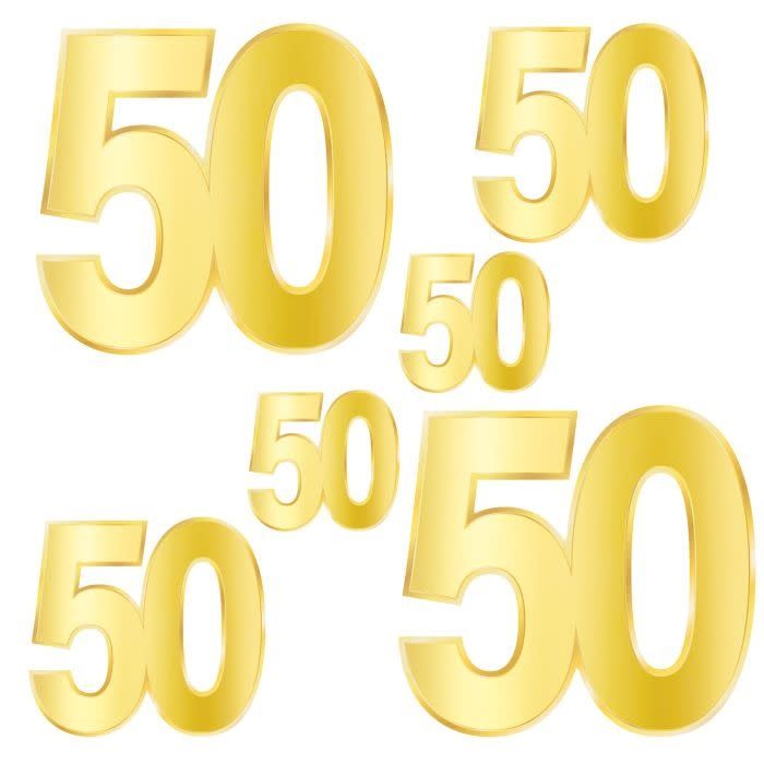 Foil "50" Birthday Cutouts-6ct