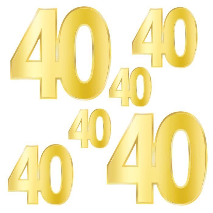 Foil "40" Birthday Cutouts-6ct