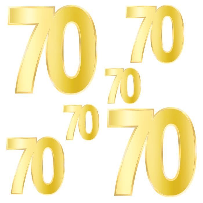 Foil "70" Birthday Cutouts-6ct