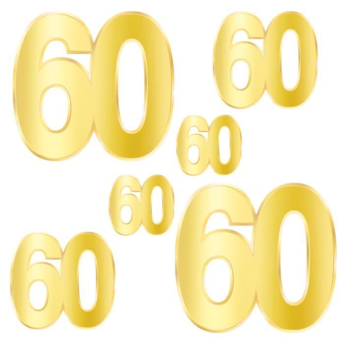 Foil "60" Birthday Cutouts-6ct
