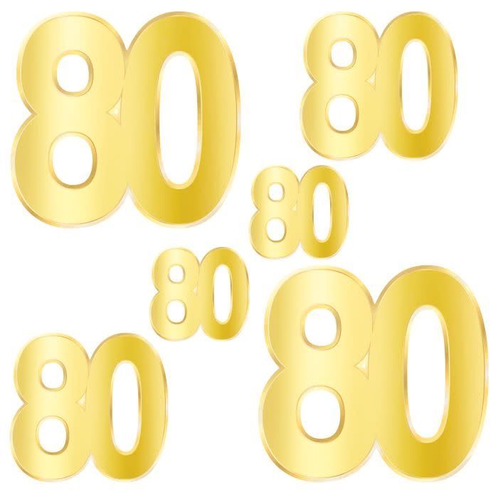 Foil "80" Birthday Cutouts-6ct