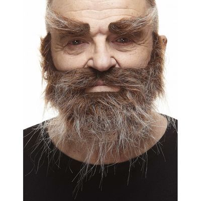 MUSTACHE, BEARD, EYEBROWS BROWN/GREY