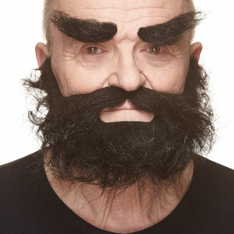 MUSTACHE, BEARD, EYEBROWS BLACK