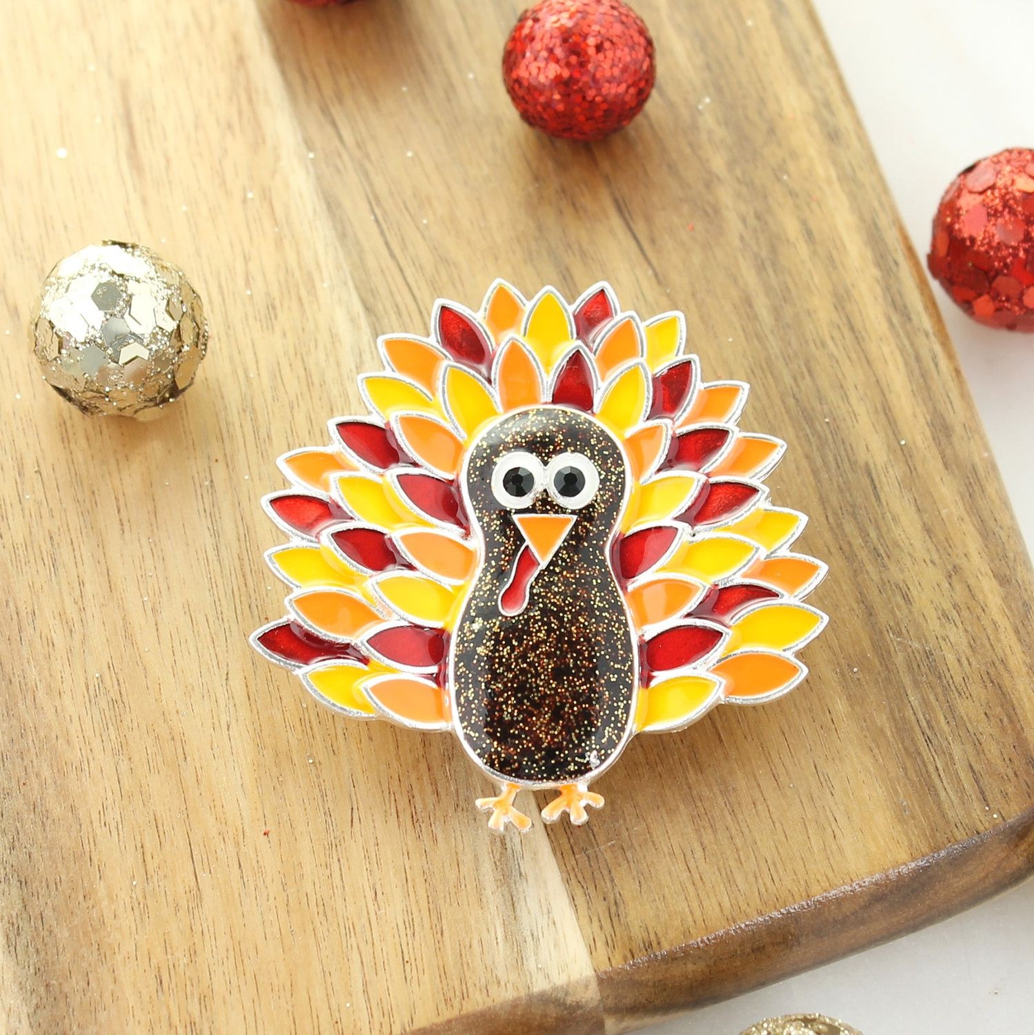 ENAMEL TURKEY PIN/PENDANT