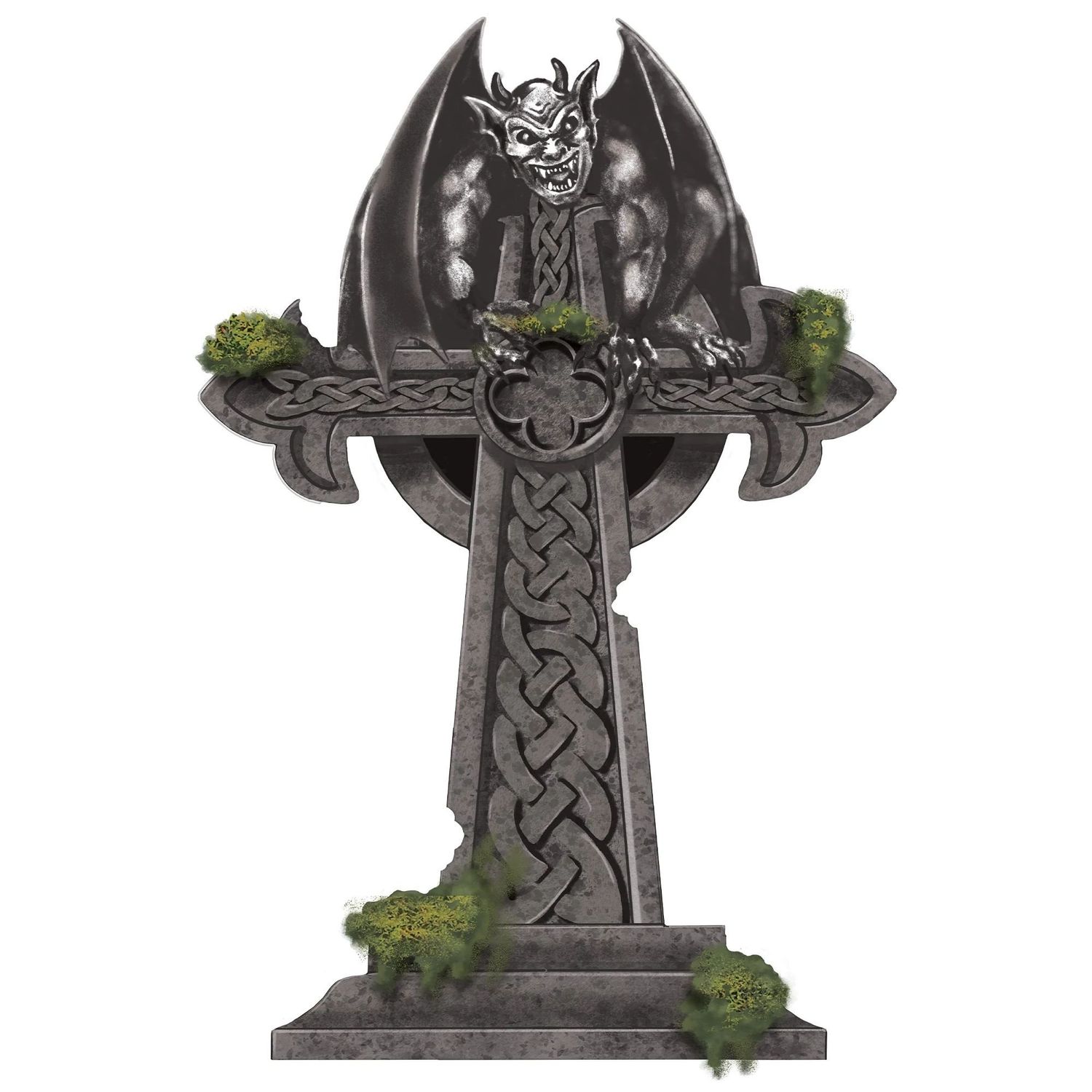 MOSSY CROSS TOMBSTONE