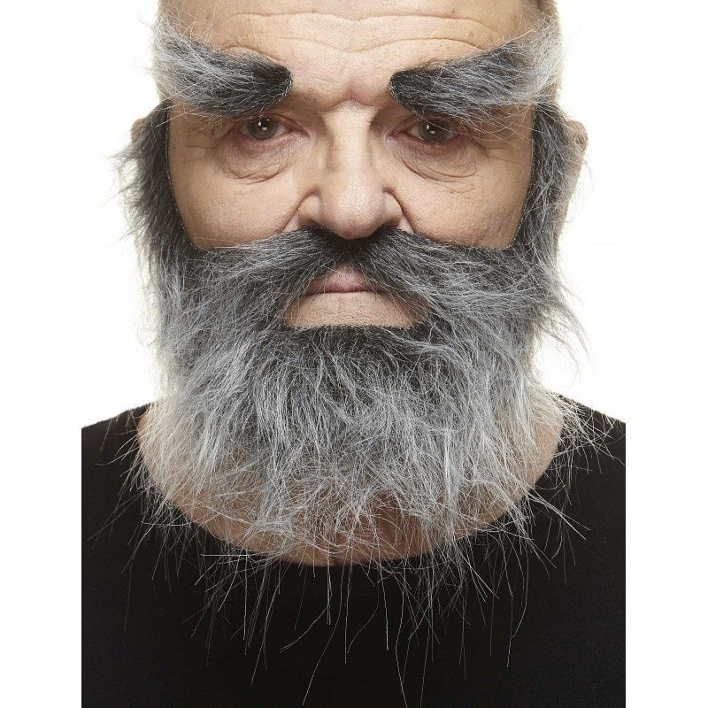 MUSTACHE, BEARD, EYEBROWS BLACK/GREY