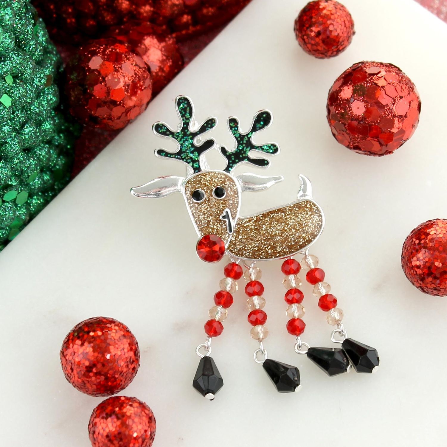 DANGLE LEG REINDEER PIN/PENDANT