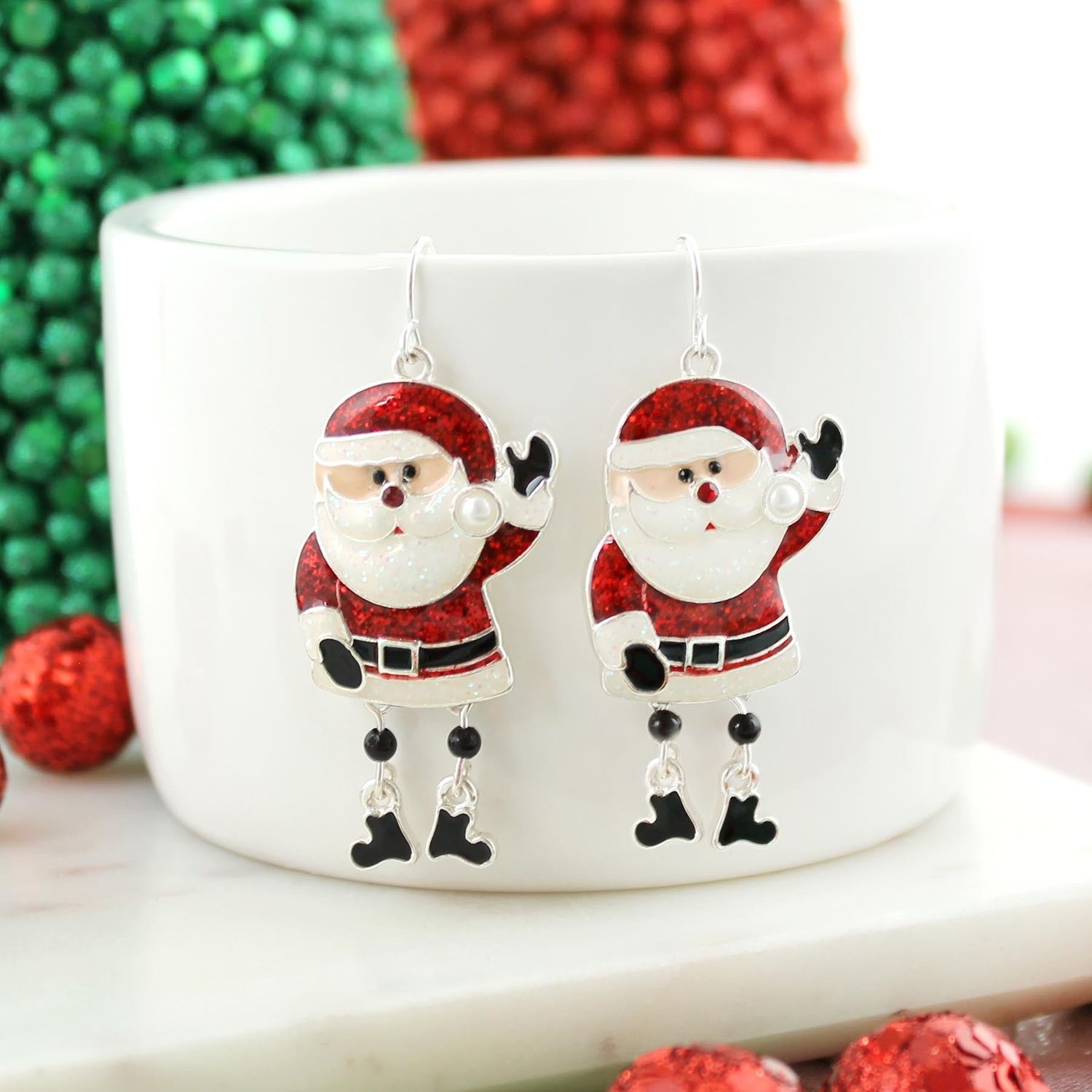 DANGLE LEG SANTA EARRINGS