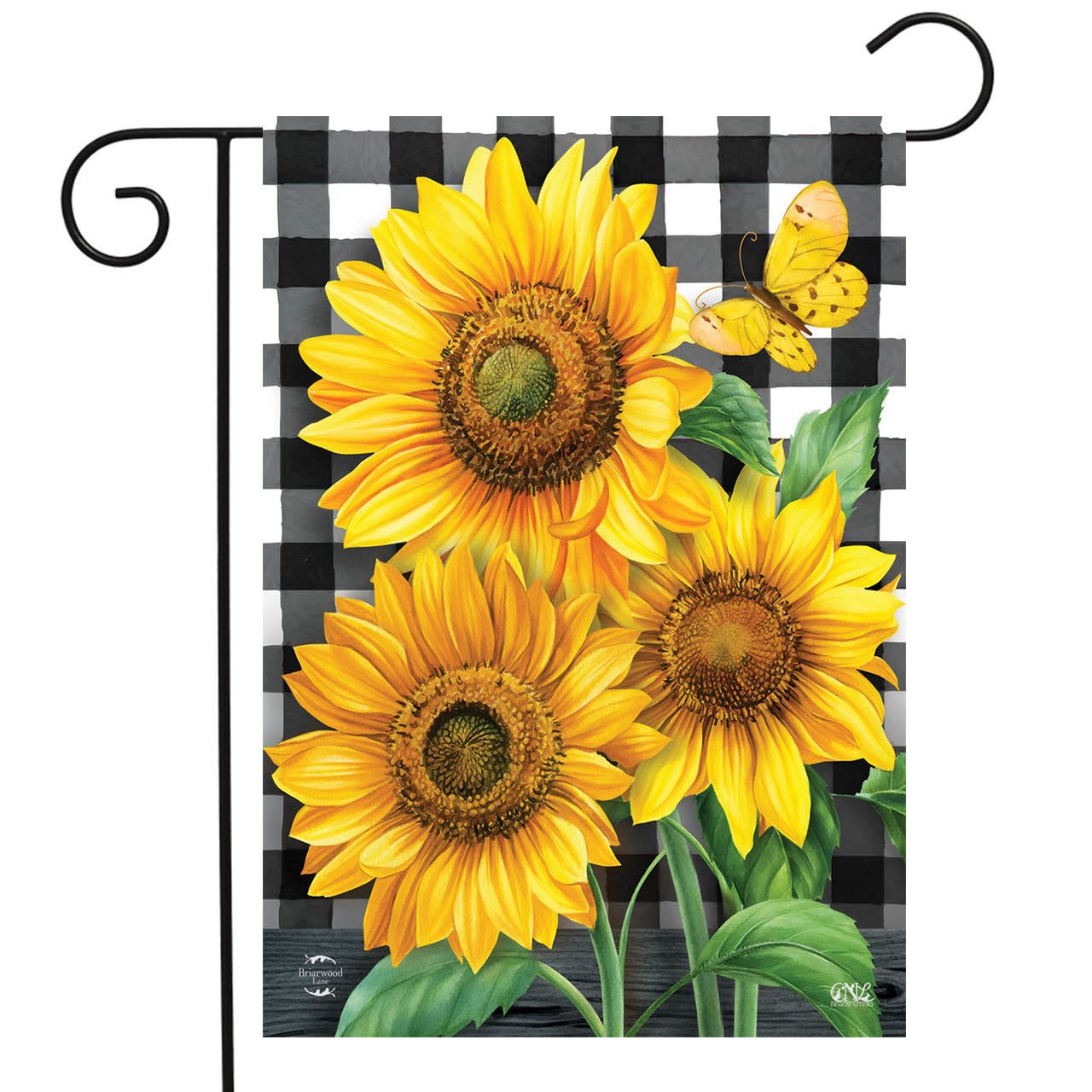 CHECKERED SUNFLOWERS GARDER FLAG