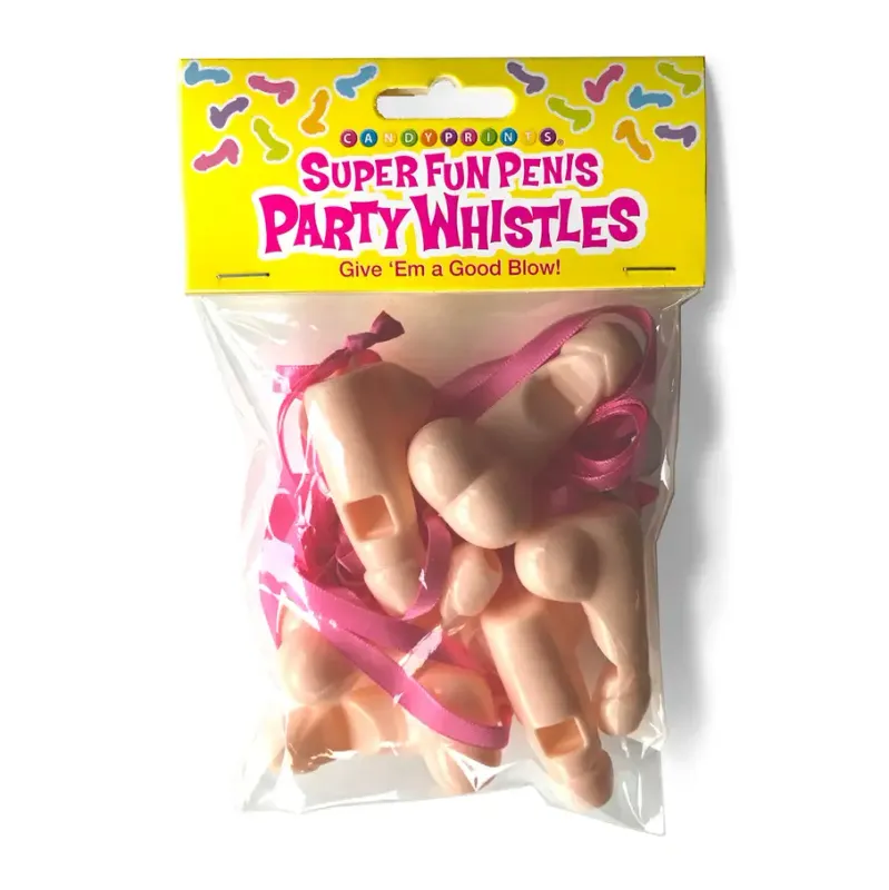 Super Fun Penis Party Whistles - 6 Count
