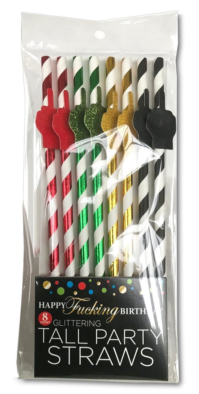 8CT STRAWS HAPPY F*CKING BIRTHDAY